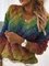 V Neck Casual Leaves Long Sleeve Shirts & Tops