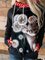 Printed Striped Cat Casual Hooded Sweatshirt