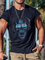 Skull Casual Crew Neck Men's Fashion Print Tee