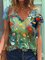 Short Sleeve Casual V Neck Shirts & Tops