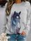 Animal Shift Long Sleeve Casual Shirts & Tops