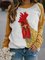 Rooster Print Long Sleeve Round Neck Sweatshirt