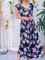 Crew Neck Casual Floral Maxi Dresses