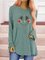 Cotton-Blend Long Sleeve Crew Neck Shirts & Tops