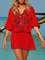 V-Neck Wide Raglan Sleeves Elastic waistband Dresses