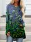 New Women Fashion Plus Size Boho Holiday Floral Vintage Casual Shift Tops