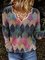 Simple & Basic Floral-Print Shift Long Sleeve Sweater