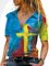 Geometric Casual Short Sleeve Shirt Collar Shirts & Tops