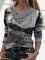 V Neck Long Sleeve Casual Shift Shirts & Tops