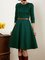 Green Vintage Casual 3/4 Sleeve A-Line Dresses