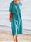 Shift Plain Buttoned Short Sleeve Dresses