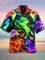 Cotton-Blend Printed Vintage Shirts & Tops