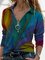 Plus Size Shirt Collar Vintage Long Sleeve Shirts & Tops