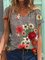 Flower Leopard Painting Print T-shirt