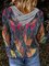 Long Sleeve Leaves Floral-Print Tops