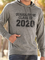 Gray Printed Hoodie Sports Cotton Men's Fashion Print Sweatshirt
