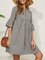 Plaid V Neck Casual Shift Dress