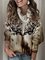 Floral-Print Long Sleeve Turtleneck Polyester Cotton Shirts & Tops