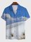 Square Neck Cotton-Blend Abstract Shirts & Tops