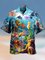 Printed Shirt Collar Vintage Shirts & Tops