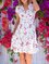 V Neck Floral Printed Short Sleeve Dresses