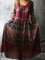 Plus Size Vintage Cotton-Blend Floral Long Sleeve Dresses