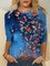 Casual Long Sleeve Butterfly Print Shirts & Tops
