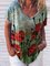 Floral Long Sleeve V Neck Women's Tee