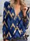 Print V-Neck Long Sleeves Casual Blouses