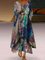 Asymmetric A-Line Casual Crew Neck 3/4 Sleeve Maxi Dresses