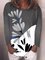 Calico Print Patchwork Long Sleeve Casual T-Shirt