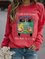Cat Graphic Long Sleeve Crew Neck Loose Sweatshirt
