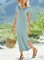 Casual Cotton-Blend Short Sleeve V Neck Dresses