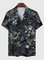 Square Neck Cotton-Blend Abstract Shirts & Tops