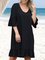 Half Sleeve V Neck Ruffled Casual Dresses