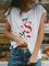 Casual lips letter T-shirt Printed Casual Short Sleeve Shift Shirts & Tops