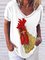 Casual Animal Printed V-Neck Shirts & Tops