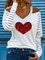Cotton-Blend Shift Casual Long Sleeve Sweatshirt