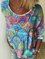 Casual Printed Crew Neck Short Sleeve Shirts & Tops