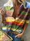 Printed Casual 3/4 Sleeve Shirt Collar Shirts & Tops