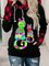 Drawstring Long Sleeve Zip Plaid Cat Casual Hoodies With Pockets