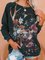 Crew Neck Long Sleeve Vintage Shift Sweatshirt