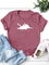 Short Sleeve Vintage Cotton-Blend Animal Shirts & Tops