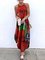Sleeveless Casual Printed Halter Maxi Dresses