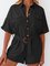 Casual Solid Buttoned Half Sleeve One-Pieces