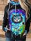 Animal Print Color Block Long Sleeve Casual Pocket Hoodie