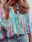 Stripe Casual V-Neckline Long Sleeve Blouses