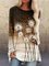 Floral Casual Round Neckline Long Sleeve Blouses