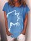 Women's Cat Print Crew Neck Short Sleeve T-Shirts