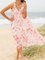 Floral-Print Sleeveless Crew Neck Casual Dresses